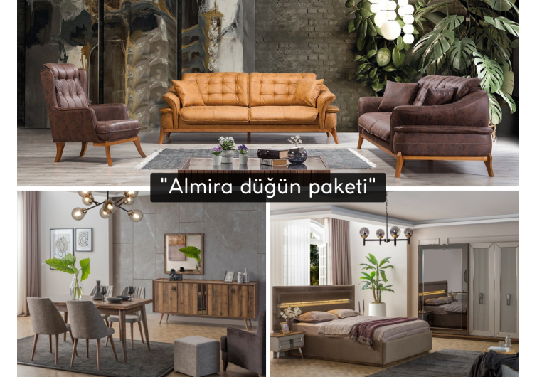 Almira düğün paketi(HEDİYELi orta sehpa-kurulum)