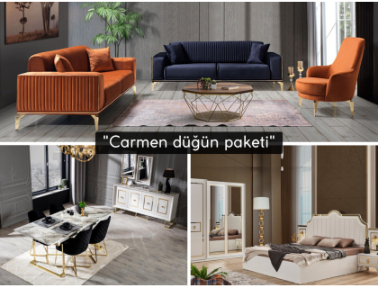 Carmen düğün paketi(HEDİYELİ orta sehpa ve kurulum)