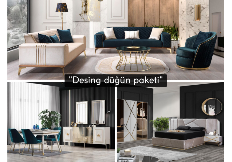 Desing düğün paketi(HEDİYELİ orta sehpa ve kurulum)