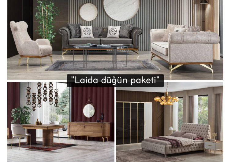 Laida düğün paketi(HEDİYELİ orta sehpa ve kurulum)